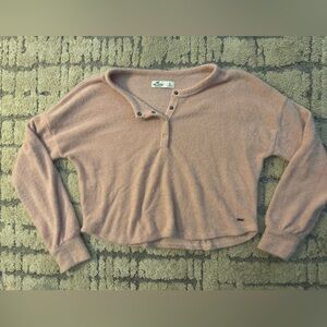 Hollister Light Pink Henley Sweatshirt